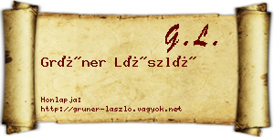 Grüner László névjegykártya